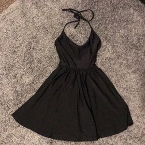 American apparel black tricot skater dress